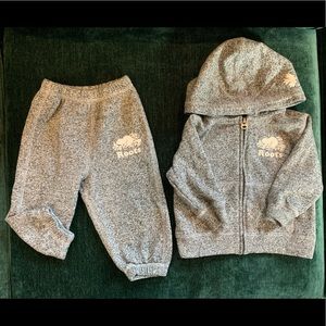 Roots baby sweatsuit - salt & pepper grey - size L 12-18M